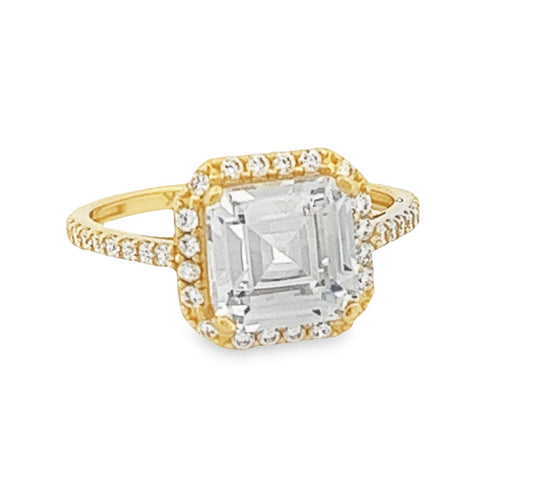 Square Clear Stone Ring