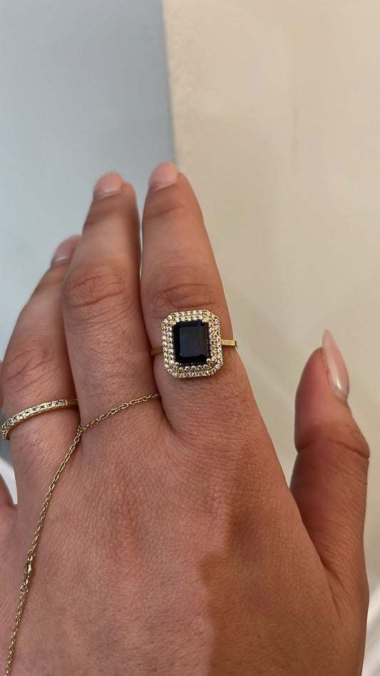 Georgina Square blue Ring