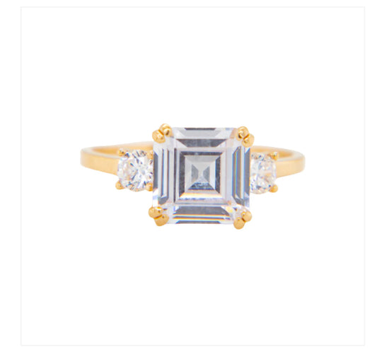 Square Cut Cz Ring