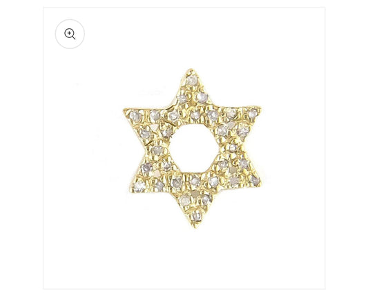 14K Star Of David Diamond Pendant