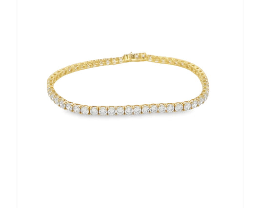 10k 3mm Yellow Gold Tennis Bracelet