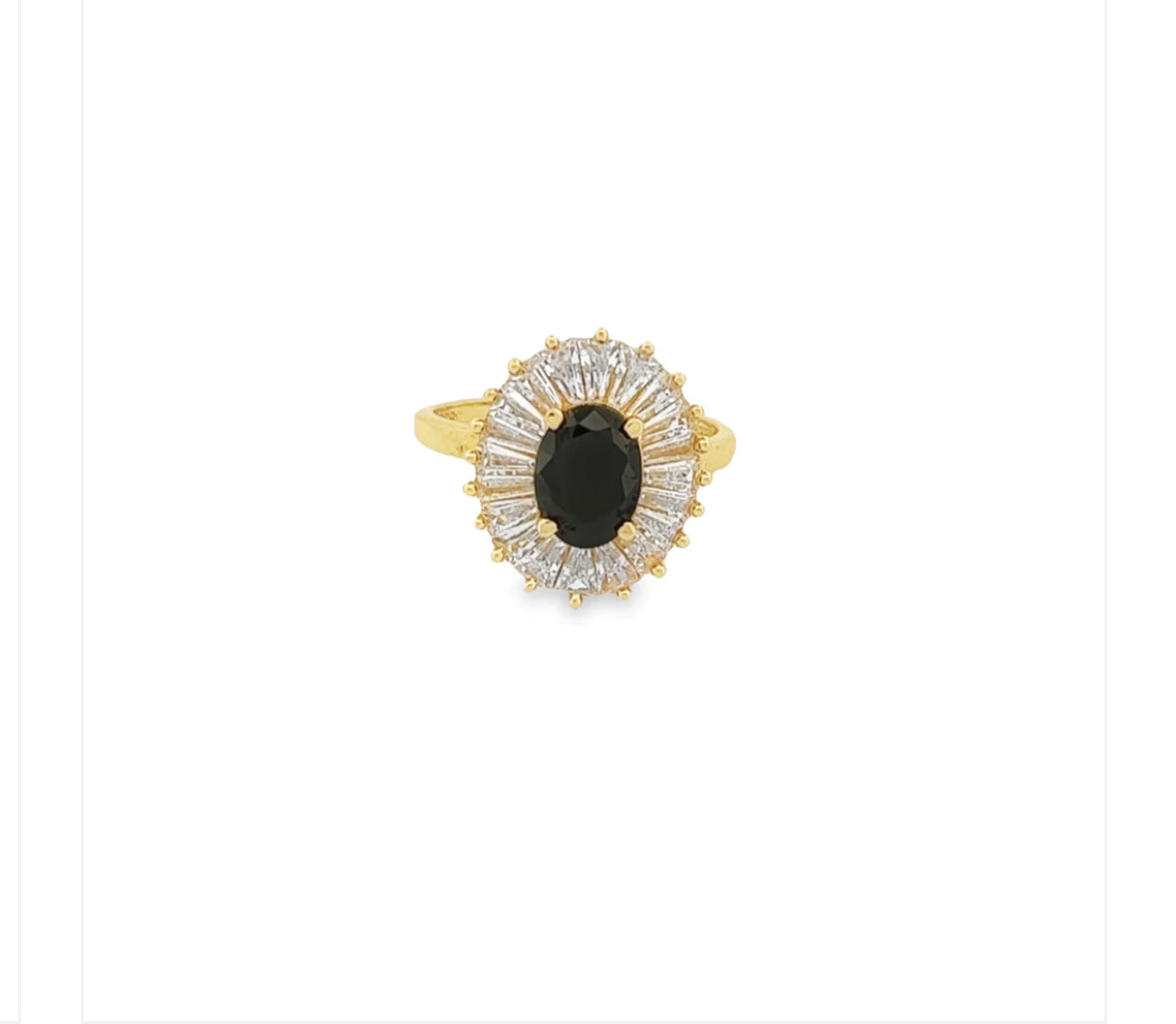 Georgina oval black Ring