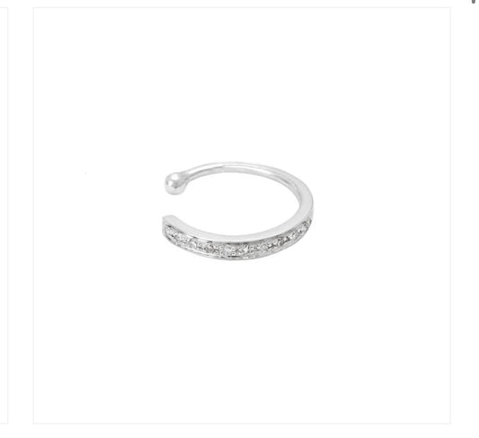 Single Micro Pave Diamond Earring Ear Cuff