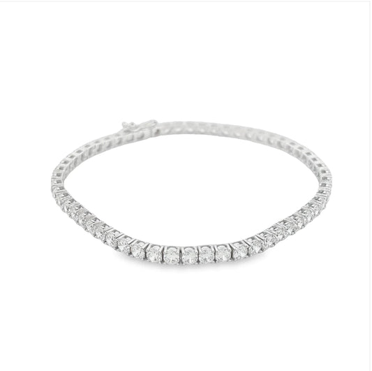 10k 3mm White Gold Tennis Bracelet