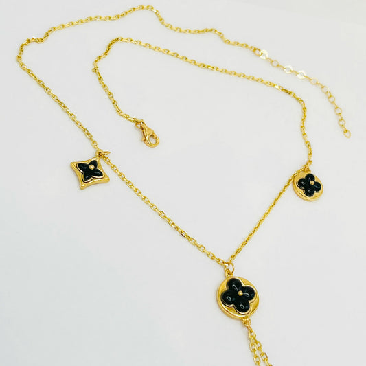 Black Flower Necklace