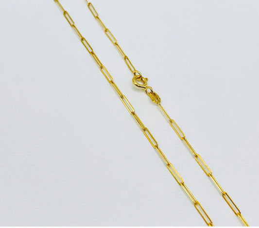 Fine Flat Paper Clip Necklace