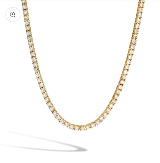 Tennis Chocker 10kt Yellow Gold and Cubic Clear zirconia